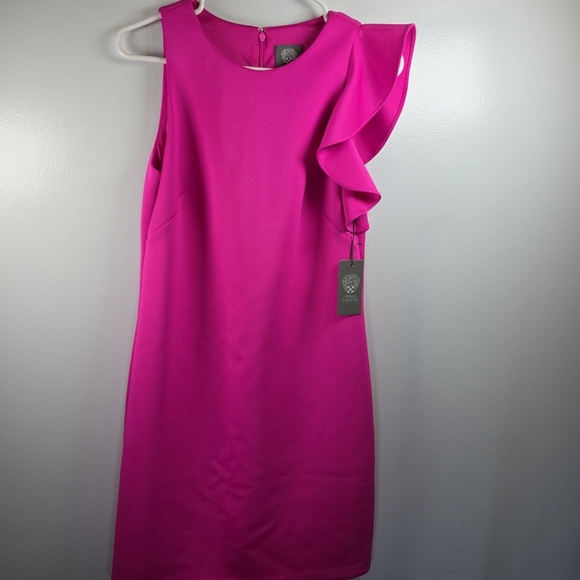 Vince Camuto Vibrant Pink One Shoulder Dress - Picture 1 of 6